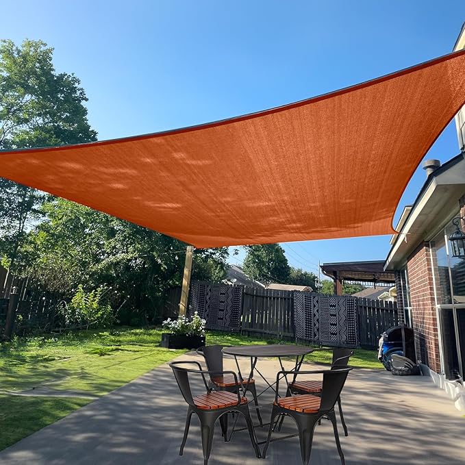 SUNLAX Sun Shade Sail 13' x 15' Terra Red Rectangle Canopy Sail Shade Cover UV by SUNLAX