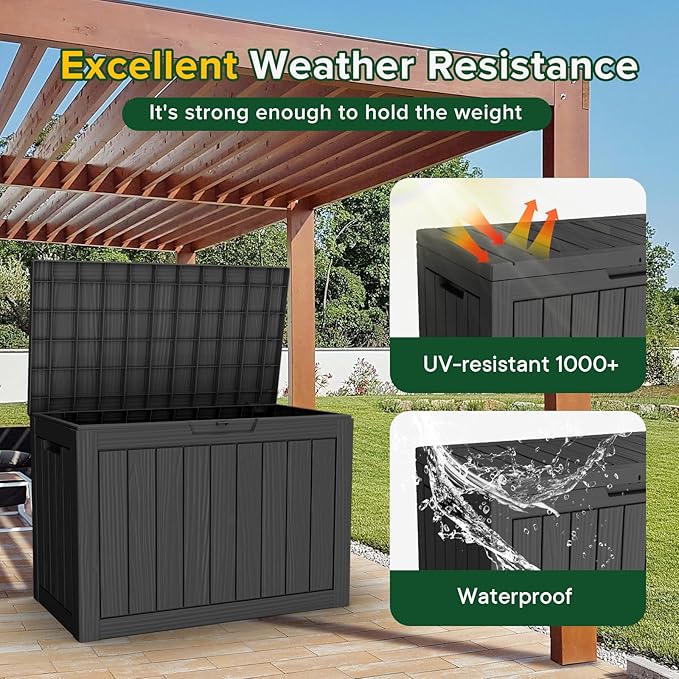 45 Gallon Outdoor Deck Box, Lockable Waterproof Outdoor Storage Boxes - Image 3