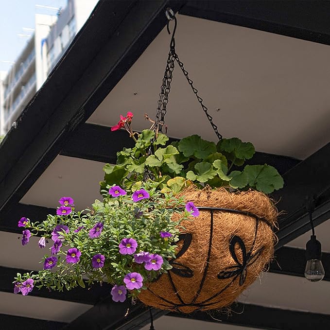 Hanging Baskets Planter for Plants, 2 Pack 10 Inch Round Metal Wire Hanging - Image 6