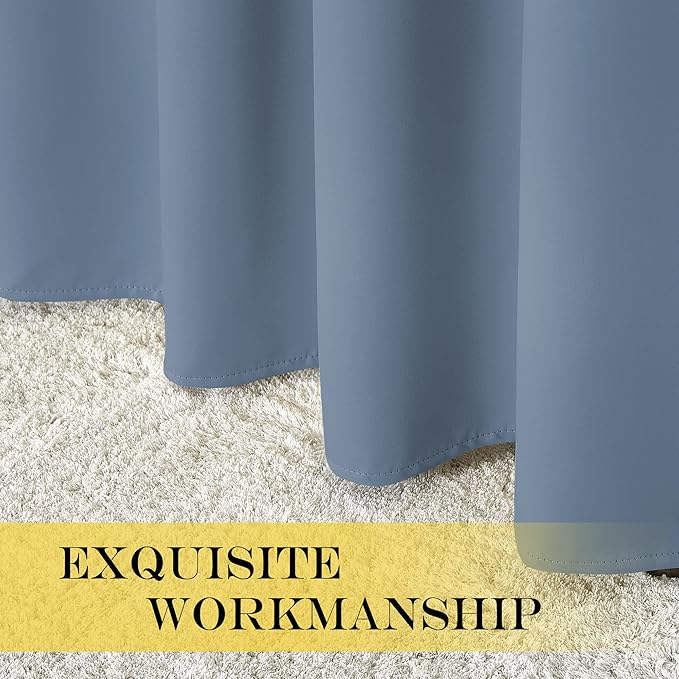 NICETOWN Stone Blue Blackout Doorway Curtain 80 inches Long - Image 7