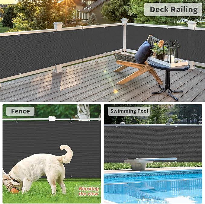 LOVE STORY Balcony Privacy Screen, 2.5'x5' Deck Shield Screen Fence Cover - Image 5