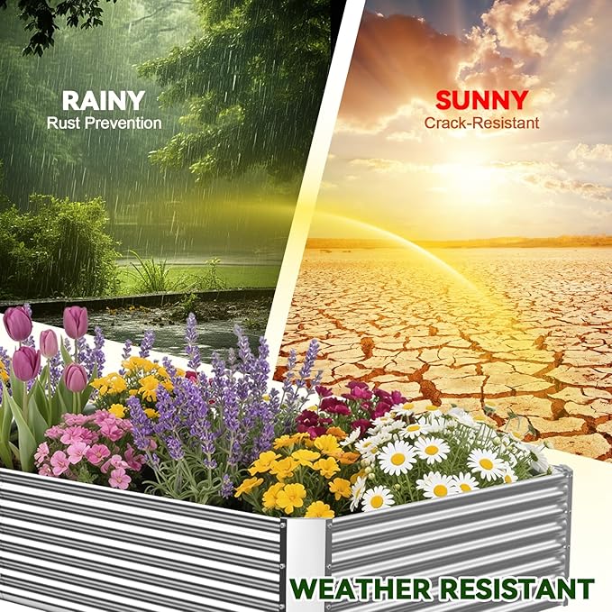 4 Pack 6x3FT Raised Beds for Gardening, Corrugated Galvanized Steel Raised - Image 5