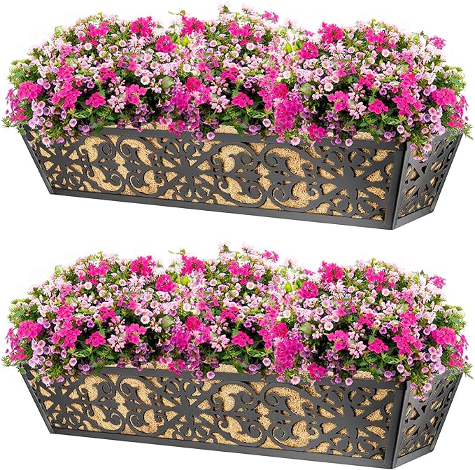 2 Pack 30 Inch Window Boxes Planters Railing Planter Box - Image 6