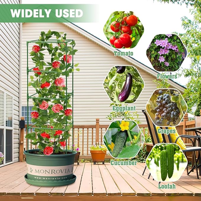 MQUPIN Tomato Cages, 4 Packs Square Tomato Cage - Image 7