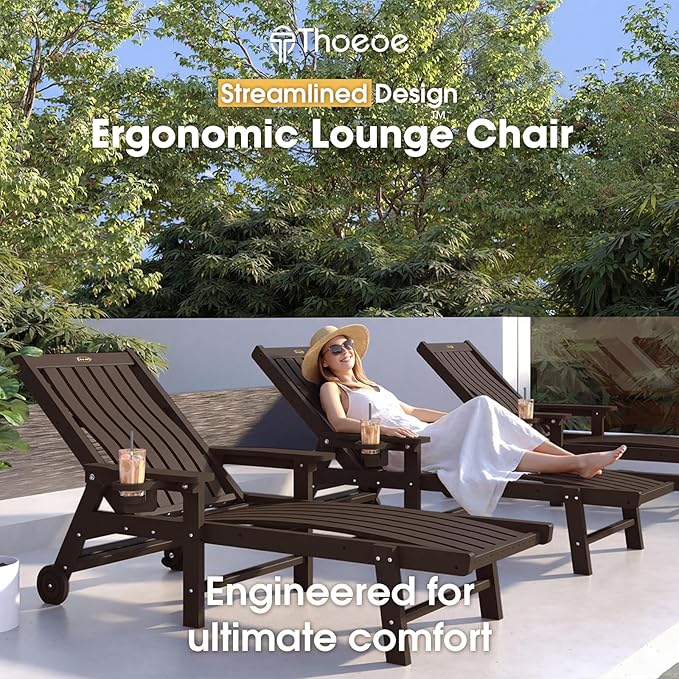 Patio Chaise Lounge Chair Set of 2, Oversized Lounge Chair Outdoor - Image 3