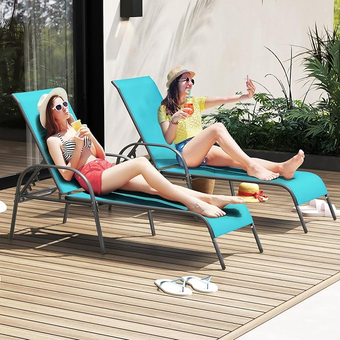 Giantex Patio Lounge Chair, Outdoor Chaise Lounge - Image 8