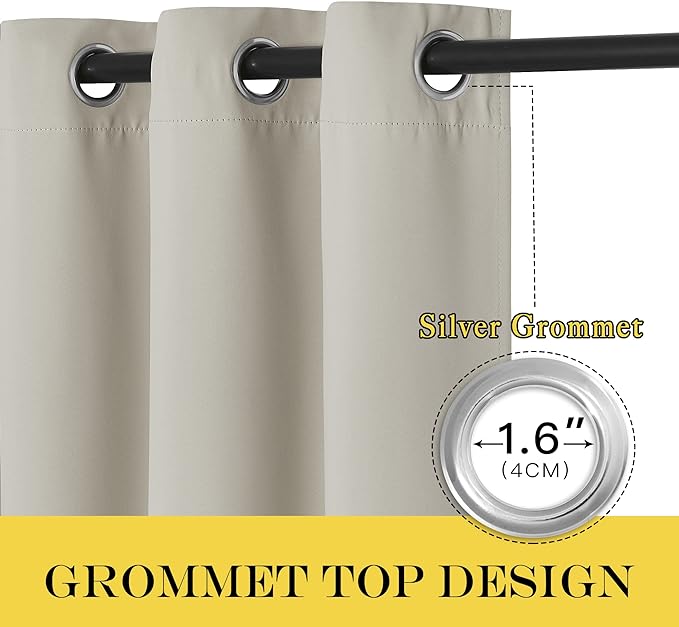 NICETOWN Extra Wide Blackout Sliding Door Curtains 108 inch Length - Image 2