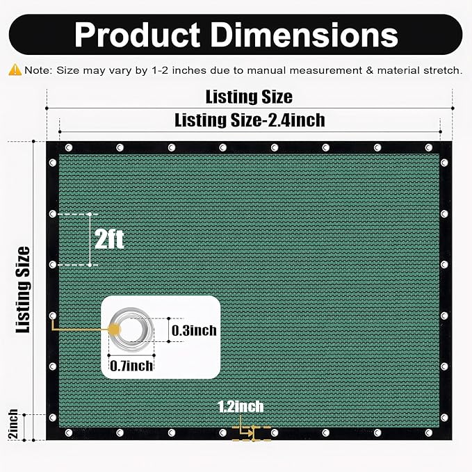 Artpuch 90% Sun Shade Cloth, 8 x 16 FT Pergola Shade Cover Canopy - Image 3