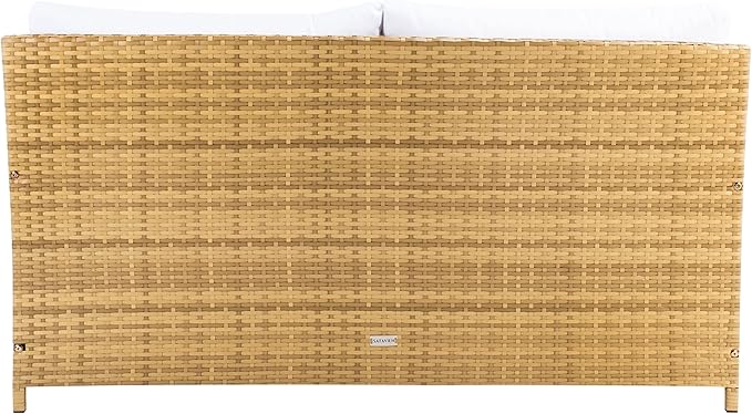 SAFAVIEH Outdoor Collection Cadeo Natural/White Cushion Daybed PAT7500D - Image 12