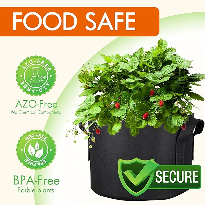 Gardzen 10-Pack 2 Gallon Grow Bags, Aeration Fabric Pots - Image 6
