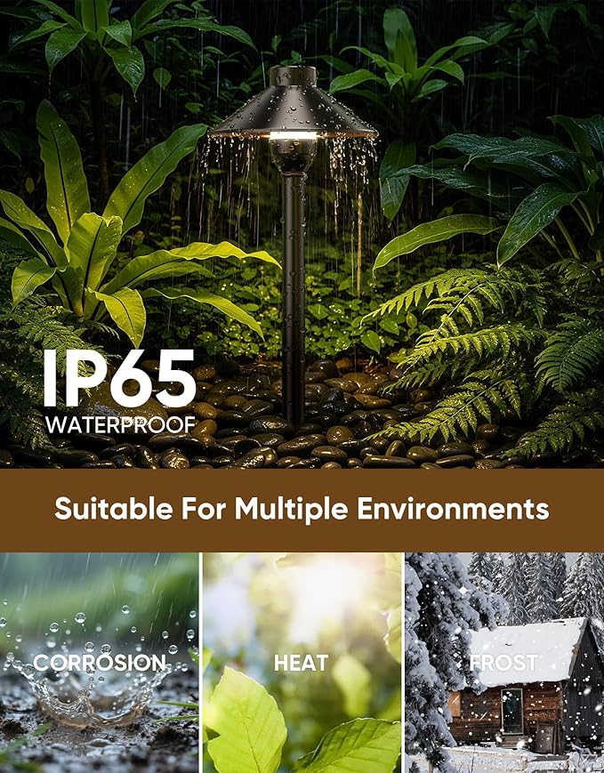 PARTPHONER Low Voltage Landscape Lighting 6-Pack, Aluminum 12V Pathway Lights - Image 4