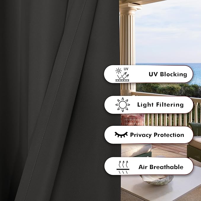 BONZER Wide Waterproof Outdoor Curtains - Image 4