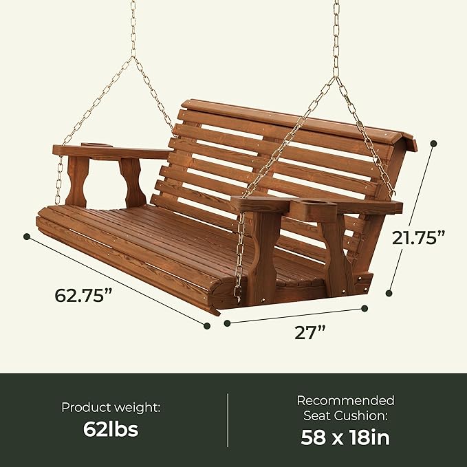 Amish Casual 3 Foot Roll Back Porch Swing - Image 6