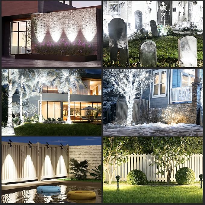 T-SUN Solar Spotlights, 4 LED Solar Powered Landscape Spotlights Waterproof - Image 2