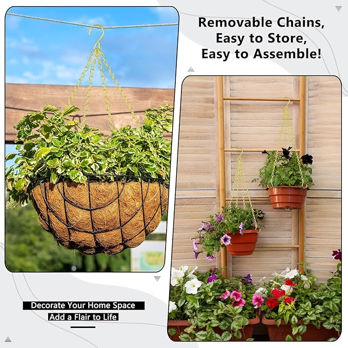 garini 6 Pack, 23 Inch Hanging Baskets Chain, Replacement Plant Hangers - Image 5