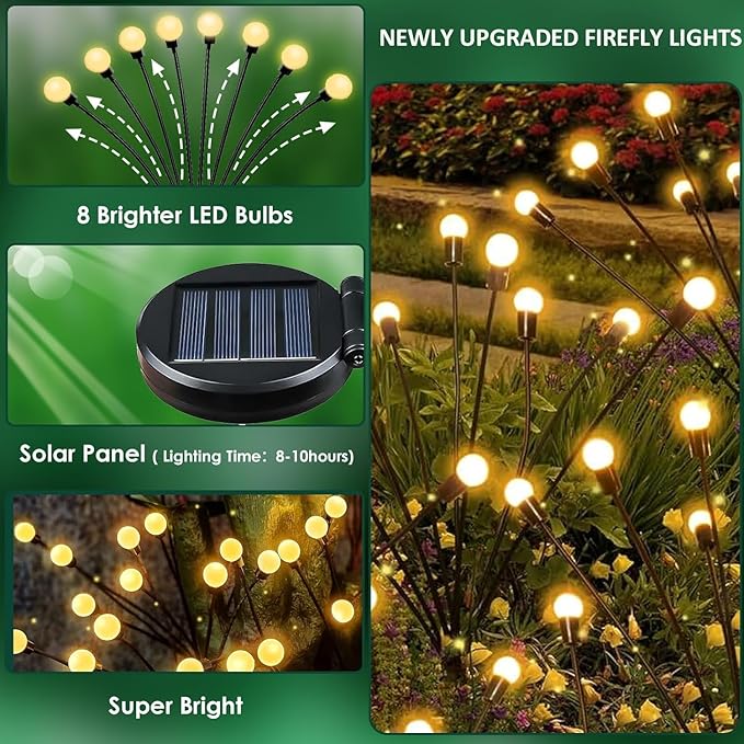 4-Pack Garden Solar Lights, 32 LED Solar Lights Outdoor - Image 3