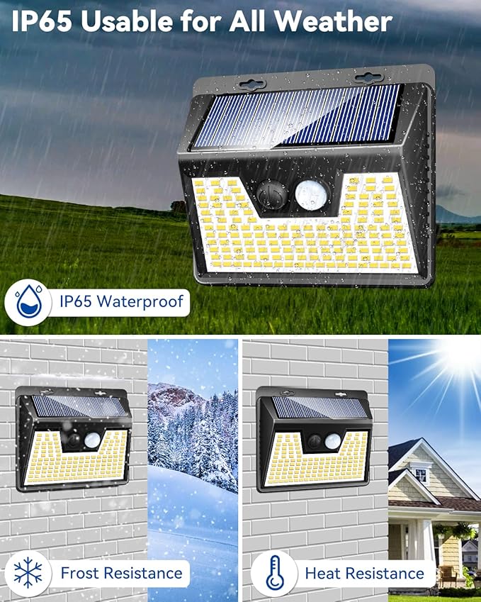Peasur Solar Lights Outdoor Waterproof, Warm White Motion Sensor Light - Image 4