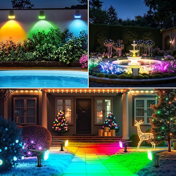 WdtPro 6 Pack Solar Color Changing Spot Lights, 10 Lighting Modes, 9 Colors - Image 3