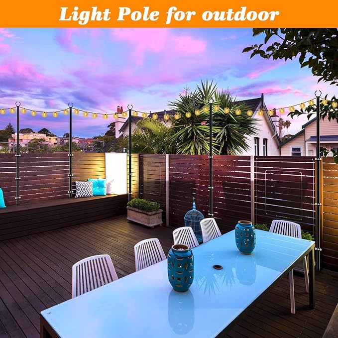 2 Pack String Light Poles, 10 Ft Light Poles - Image 7