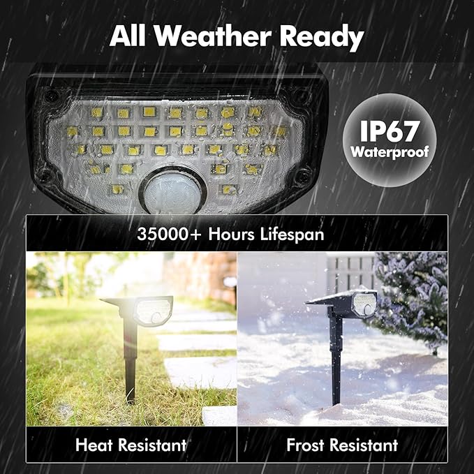 AloftSun Solar Motion Sensor Outdoor Lights, Waterproof Motion Sensor Spot - Image 8