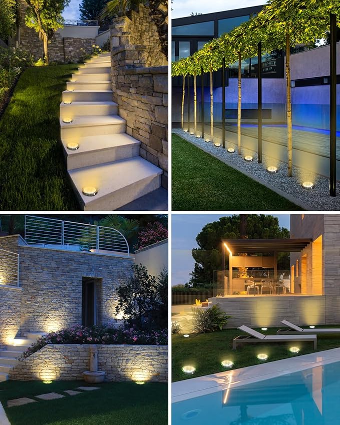 btfarm 10 Pack Solar Ground Lights Outdoor, 8 LED Solar Disc Lights IP65 - Image 5