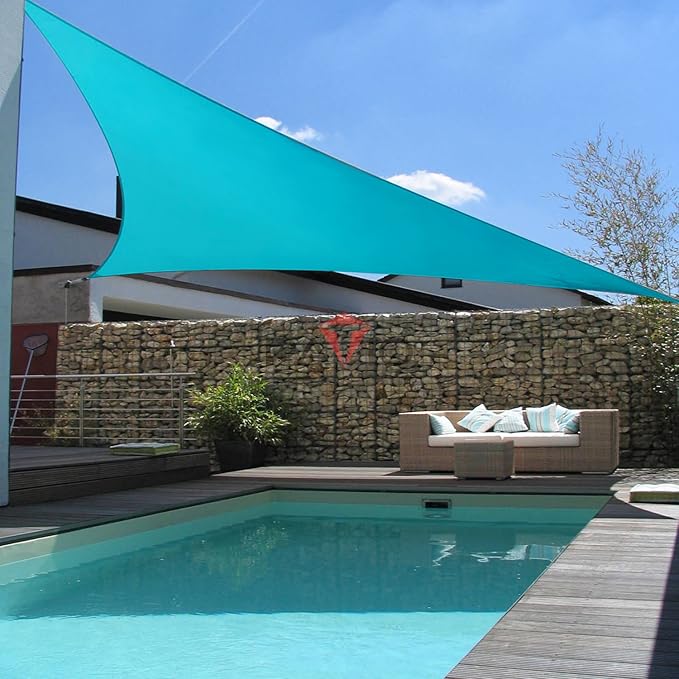 Patio Paradise 20' x 20' x 20' Sun Shade Sail Triangle Canopy Shade Cloth - Image 5