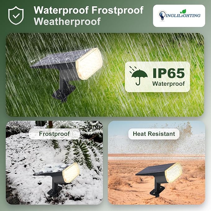 DINGLILIGHTING Solar Lights Outdoor Waterproof: IP65 Led Spot Light Decorations - Image 5