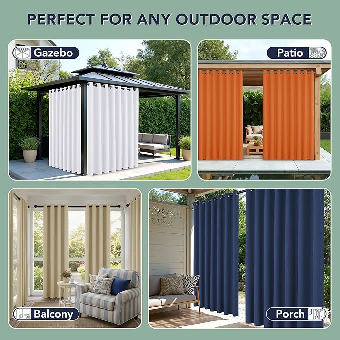 Black Outdoor Curtains for Patio Waterproof - Image 8