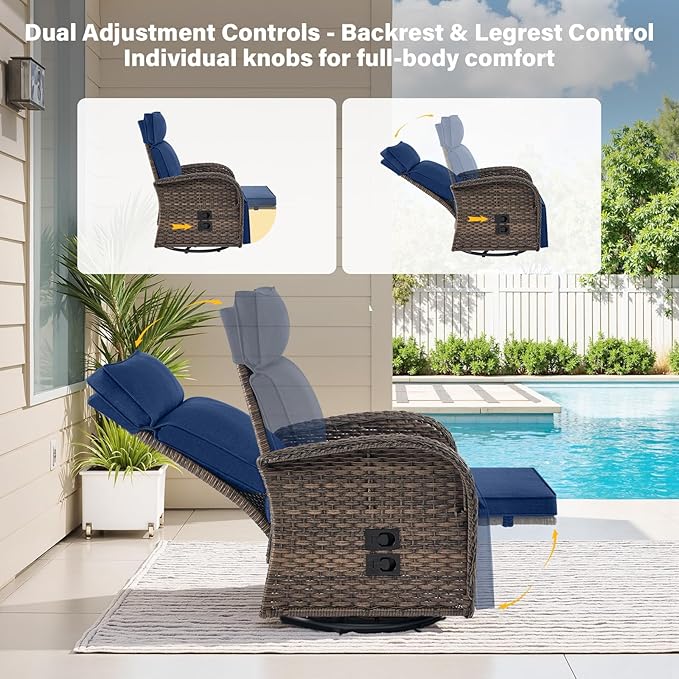 Belord 5 Piece Wicker Patio Furniture Set - Image 4