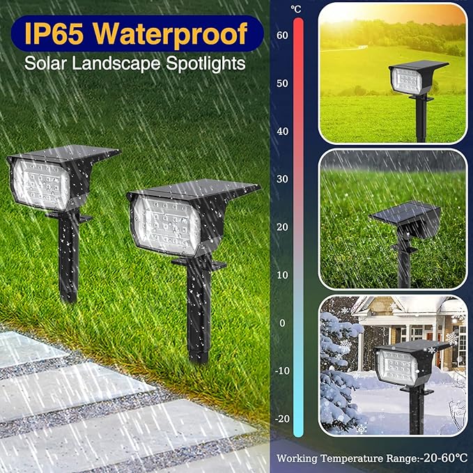 nipify 10 Pack Solar Spot Lights Outdoor Color Changing, 7 Modes Halloween RGB - Image 5