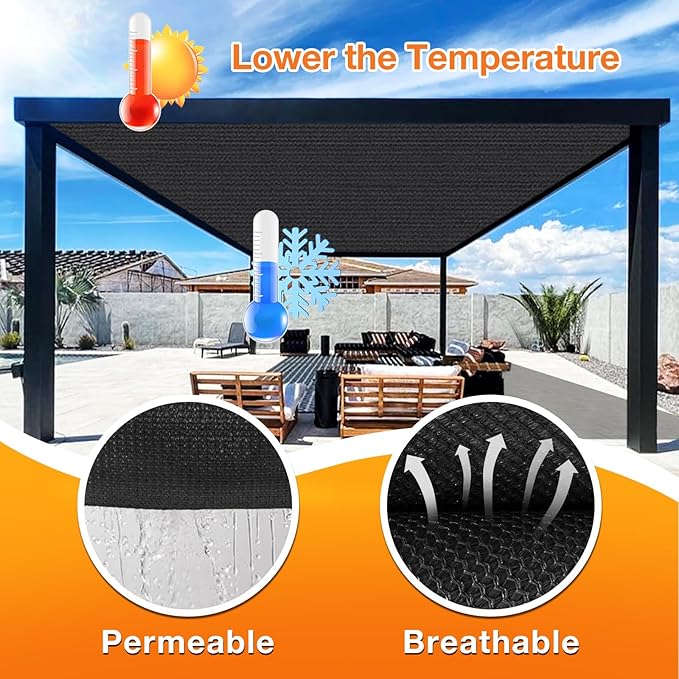 Artpuch Outdoor Pergola Shade Cover 9x21 FT Sun Shade Cloth - Image 4