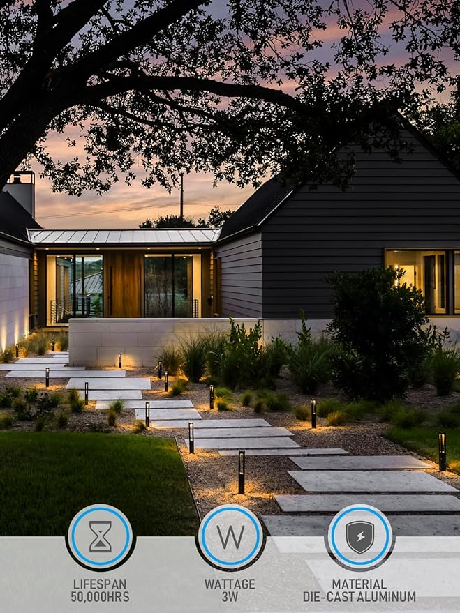 LEONLITE 10-Pack Low Voltage Landscape Pathway Lights, LED Bollard Path Lights - Image 3