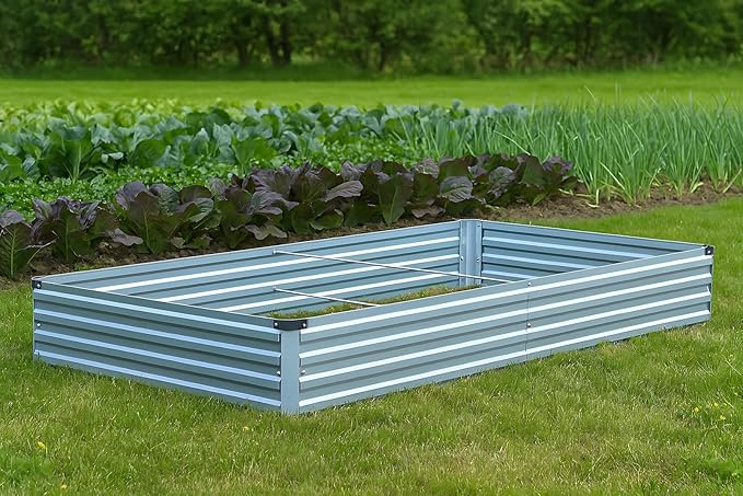 2 Pack 6x3x1FT Galvanized Raised Garden Bed Kit, Outdoor Metal Planter Box - Image 5