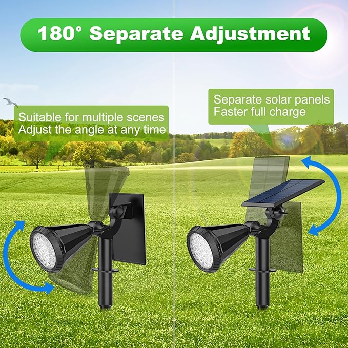 Solar Lights Outdoor Waterproof Color Changing 180° Adjustable RGB Solar - Image 2