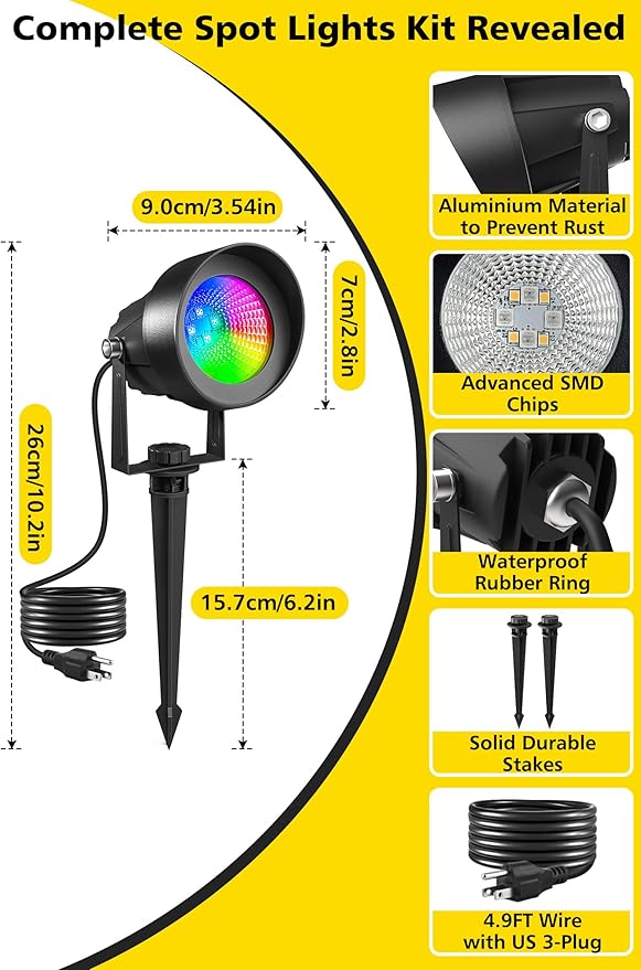 T-SUN Spot Lights Outdoor Waterproof IP65 - Image 3