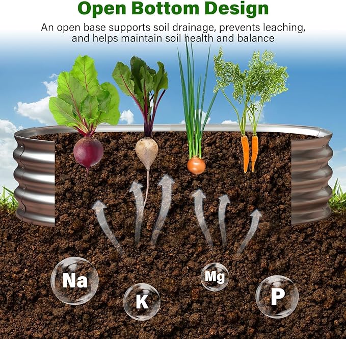 Galvanized Raised Garden Bed for Outdoor: 4X2X1ft Durable Metal Vegetable Plant - Image 2