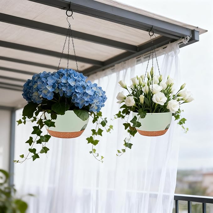 Set of 2-8 Inch Self Watering Hanging Planters - Image 8