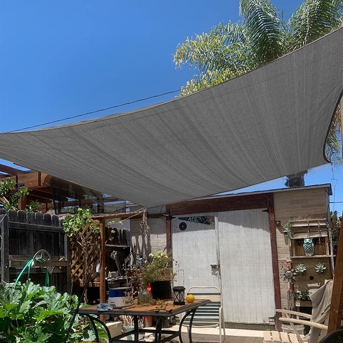 KANAGAWA 16'X18' Dark Gray Custom Size Sun Shade Sail Rectangle UV Block Canopy by KANAGAWA