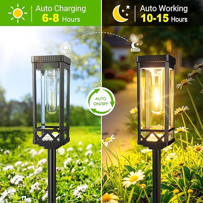 KOOPER Taller Solar Pathway Lights Outdoor, 6 Pack Upgraded Brighter Solar - Image 7