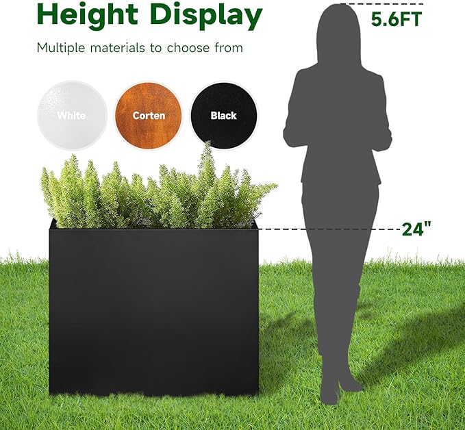 Galvanized Steel Metallic Heavy Planter - Image 6