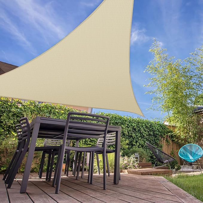 E&K Sunrise 19' x 19' x 19' Sun Shade Sail Triangle Canopy Shade Cover UV Block - Image 7
