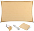 Eden's Decor Straight Flat-Edged Sun Shade Sail Rectangular 6' x 18' Beige by EdensDecorInc