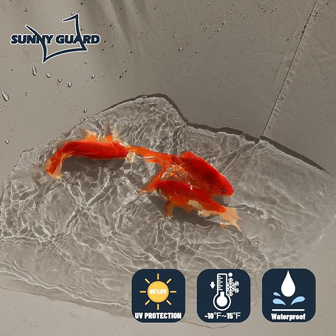 SUNNY GUARD Waterproof Sun Shade Sail 8'x10'x12.8' Taupe Right Triangle UV - Image 3