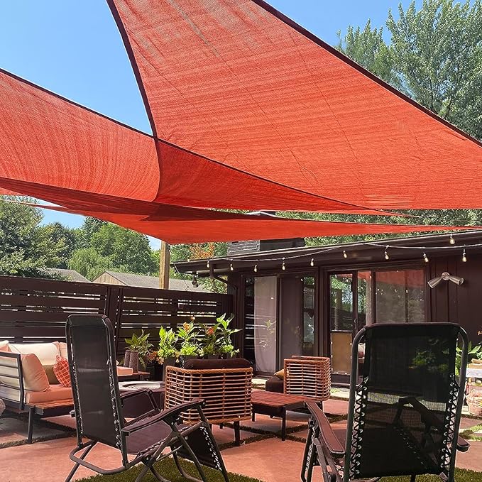 LOVE STORY Custom Size 10'x20'x22.4' Terra Red Sun Shade Sail Right Triangle by LOVESTORY