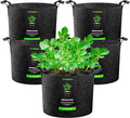 VIVOSUN 5-Pack 20 Gallon Plant Grow Bags, Heavy Duty Thickened Nonwoven Fabric by VIVOSUN