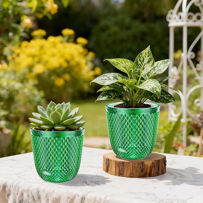 QCQHDU 2 Pack Self Watering Pots, 5.7 Inch Flower Pots - Image 4