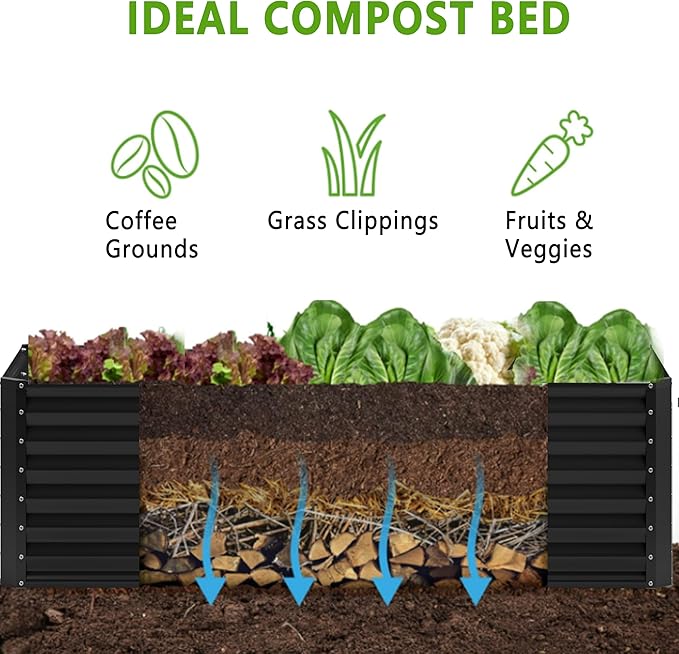 4x2x2FT Galvanized Raised Garden Bed, Planter Raised Beds-Metal Garden Box - Image 3