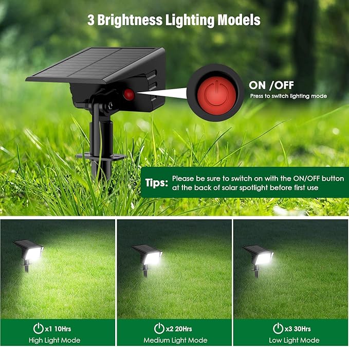 Solar Spot Lights Outdoor with 60 LED & Auto On/Off, 4 Pack Solar Lights - Image 3