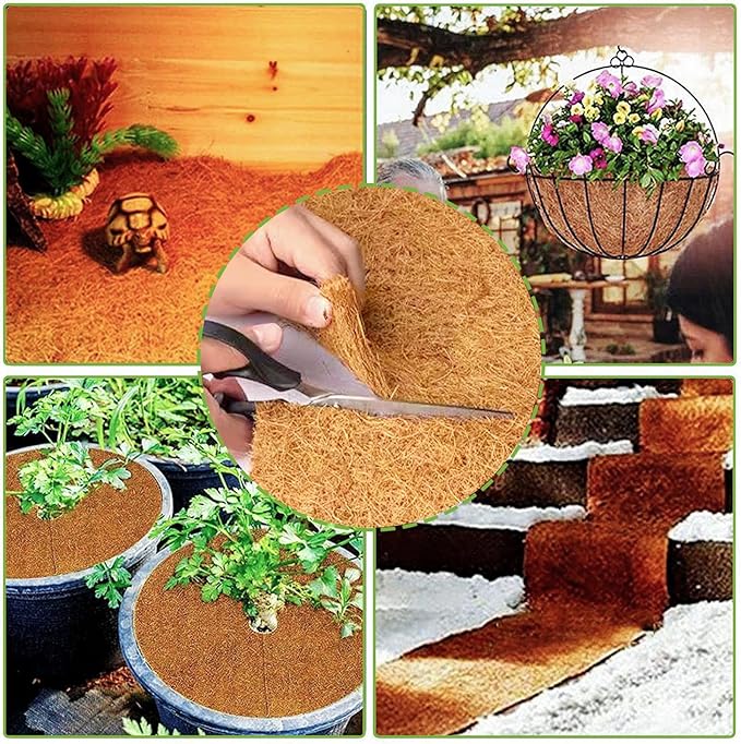 14x100 Inch Coconut Liner Roll for Planters Flower Basket Natural Coco Fiber - Image 4