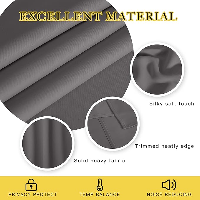 NICETOWN Blackout Sliding Door Curtain, Grommet Top Thermal Insulated Extra - Image 4